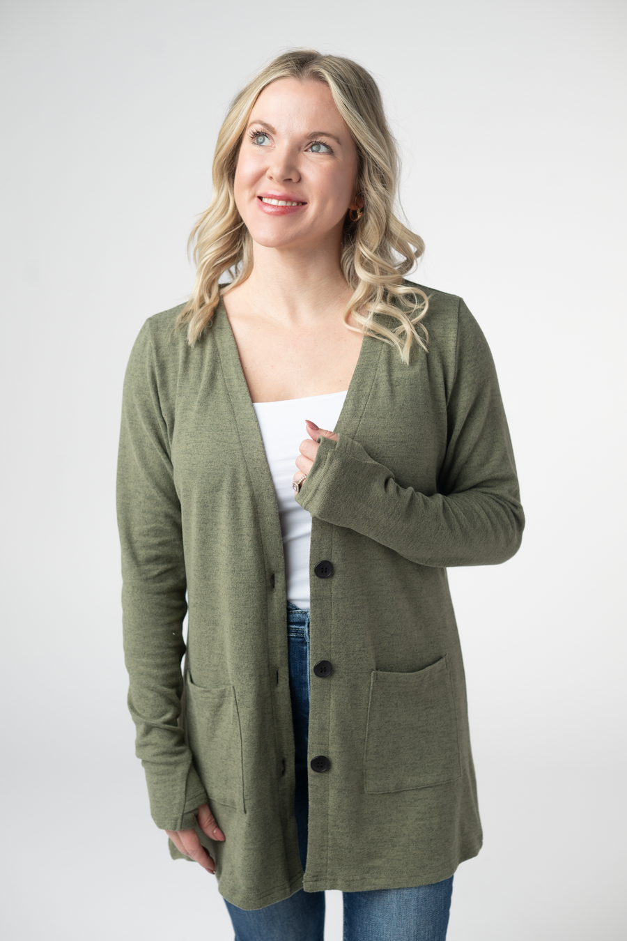 WAREHOUSE ONLY Cori Cardigan - Heathered Olive