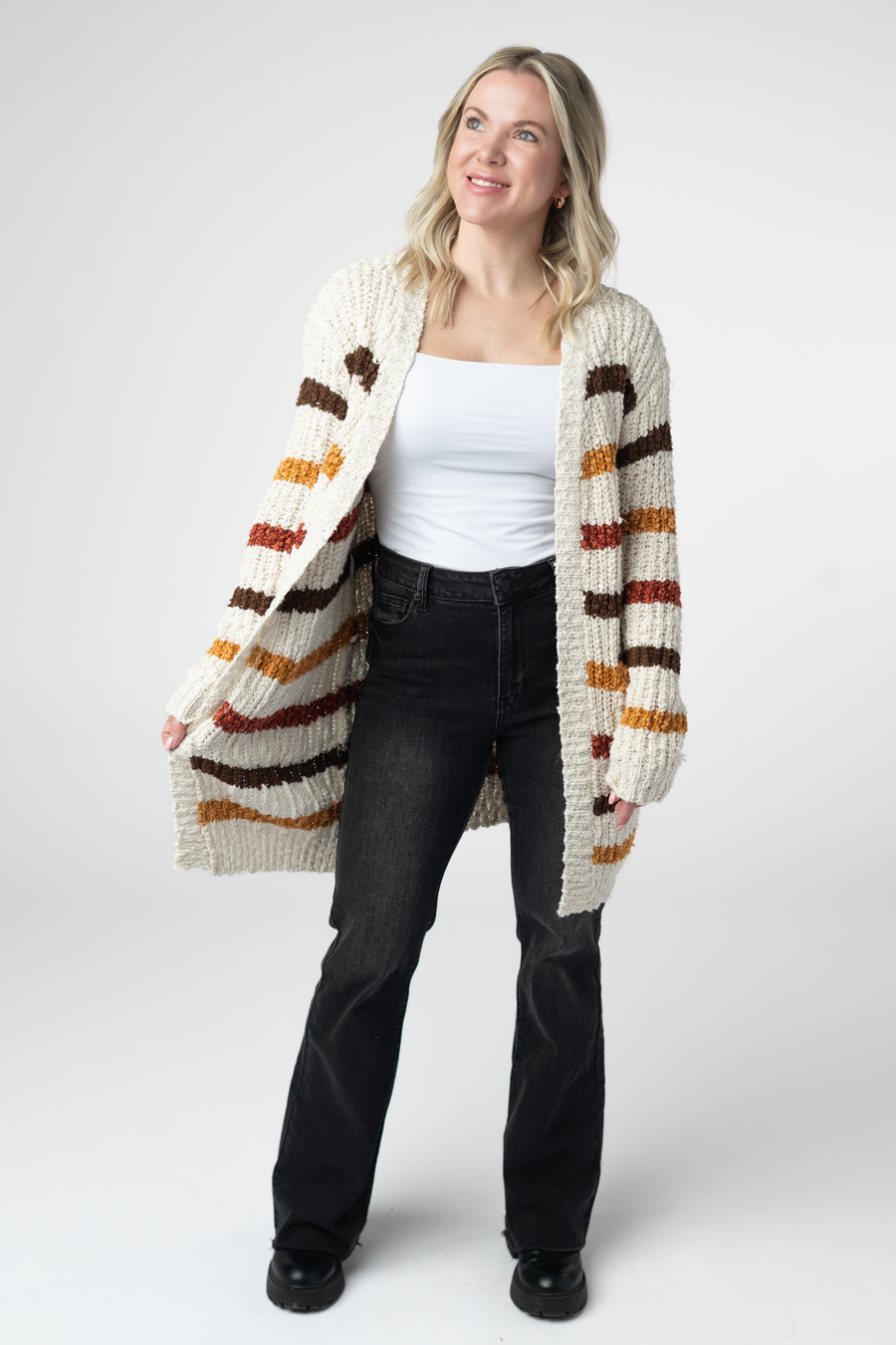 WAREHOUSE ONLY Fall Striped Cardigan