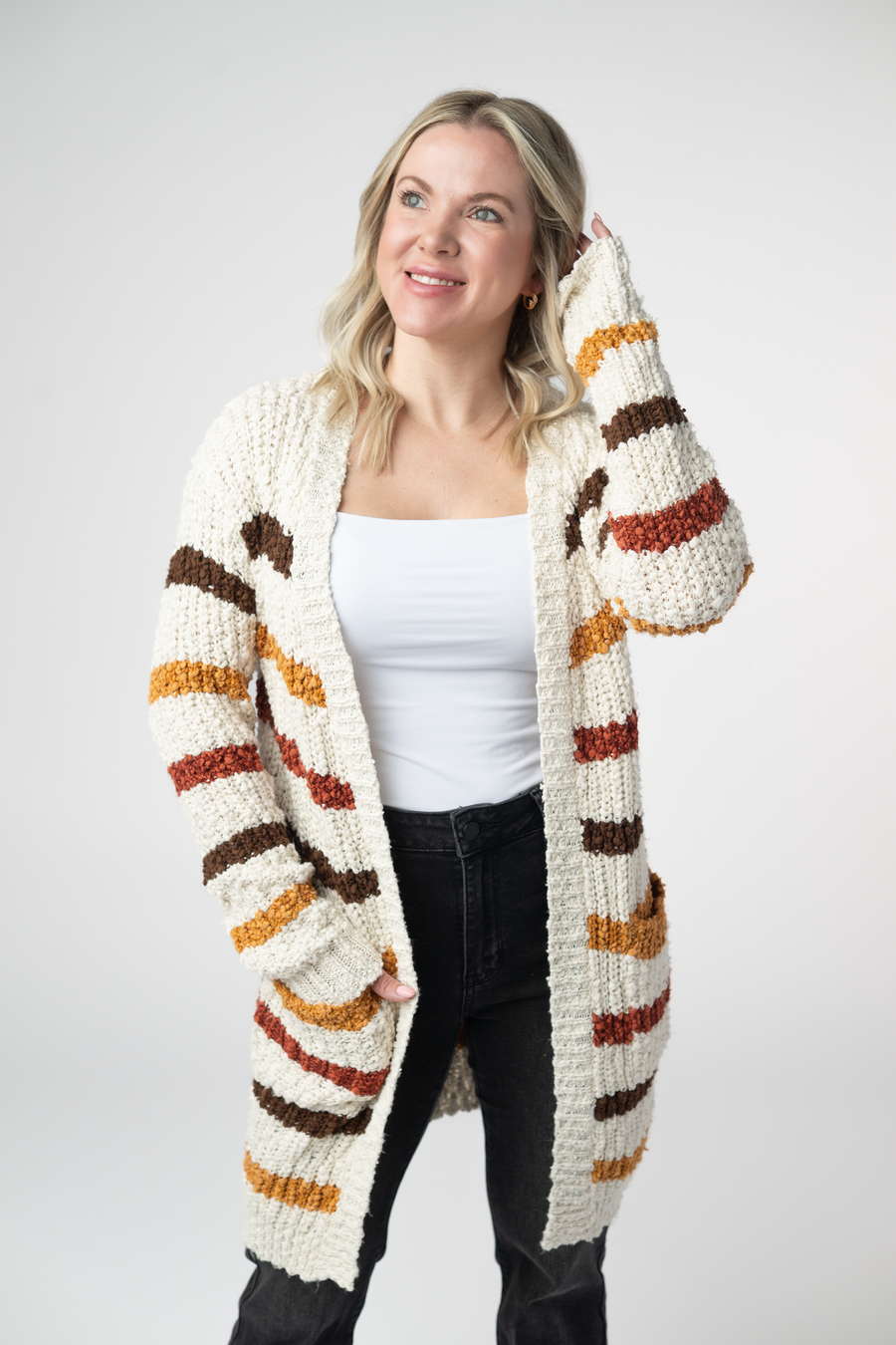 WAREHOUSE ONLY Fall Striped Cardigan