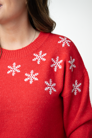 WAREHOUSE ONLY Winter Snowflake Sweater - Red
