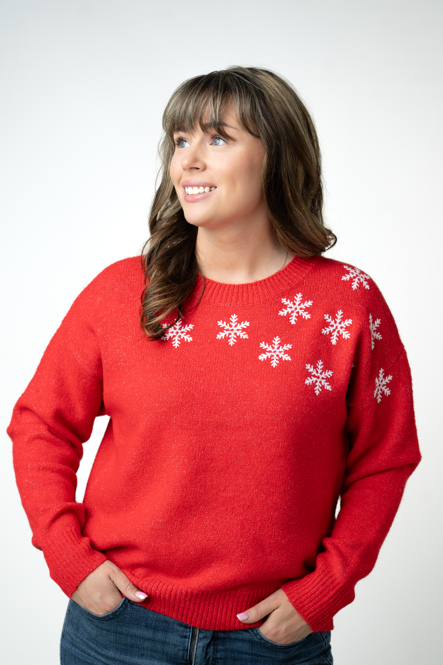 WAREHOUSE ONLY Winter Snowflake Sweater - Red