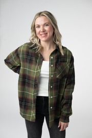 WAREHOUSE ONLY Finley Plaid Top - Olive and Brown