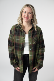 WAREHOUSE ONLY Finley Plaid Top - Olive and Brown