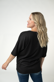 WAREHOUSE ONLY Emerson Waffle Top - Black