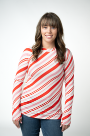 WAREHOUSE ONLY Blair Long Sleeve Top - Candy Cane