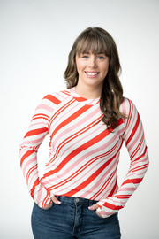 WAREHOUSE ONLY Blair Long Sleeve Top - Candy Cane