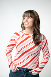 WAREHOUSE ONLY Blair Long Sleeve Top - Candy Cane