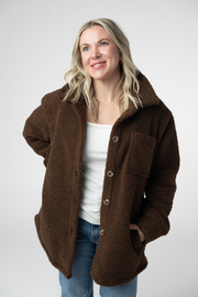WAREHOUSE ONLY Teddy Oversized Shacket - Brown