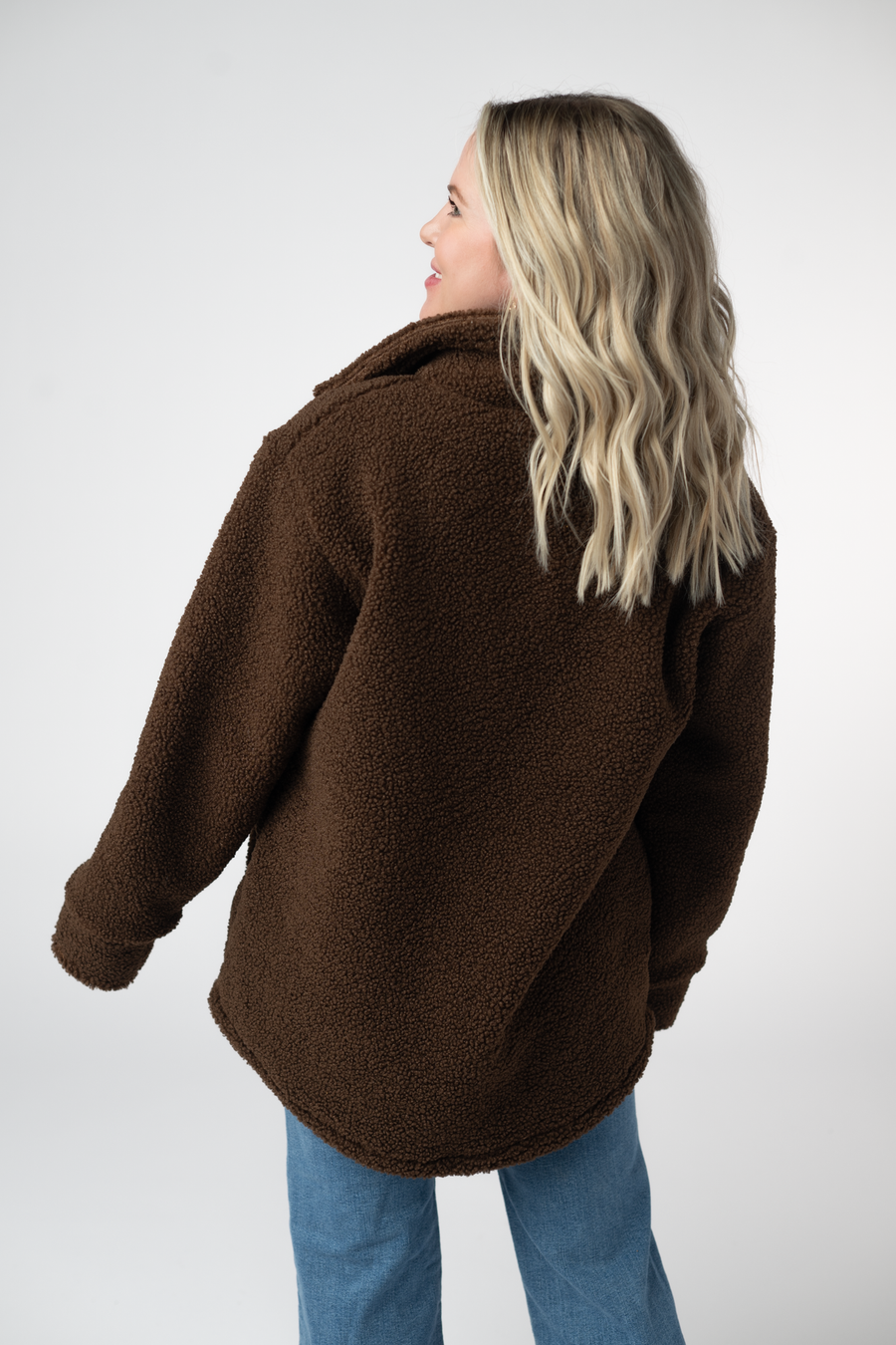 WAREHOUSE ONLY Teddy Oversized Shacket - Brown