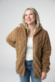 WAREHOUSE ONLY Fuzzy Sherpa Fullzip Hoodie - Maple