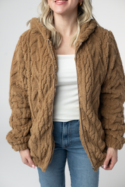 WAREHOUSE ONLY Fuzzy Sherpa Fullzip Hoodie - Maple