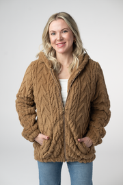 WAREHOUSE ONLY Fuzzy Sherpa Fullzip Hoodie - Maple