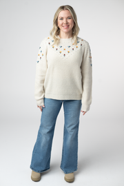 WAREHOUSE ONLY Micro Flower Sweater - Ivory