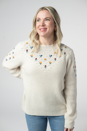 WAREHOUSE ONLY Micro Flower Sweater - Ivory