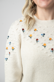 WAREHOUSE ONLY Micro Flower Sweater - Ivory