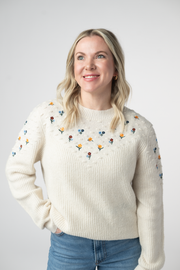 WAREHOUSE ONLY Micro Flower Sweater - Ivory