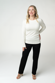 WAREHOUSE ONLY Reese Ribbed Long Sleeve Top - Ivory