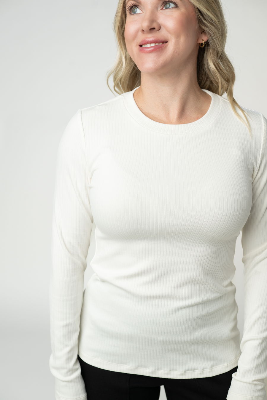 WAREHOUSE ONLY Reese Ribbed Long Sleeve Top - Ivory