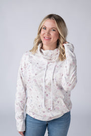 WAREHOUSE Soft Funnel Neck - Blush Floral