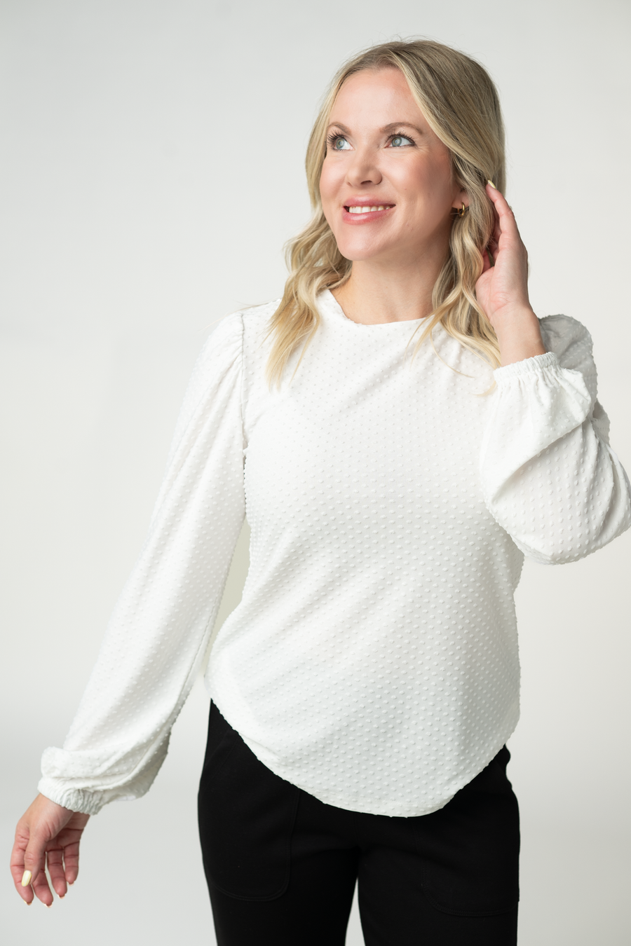 WAREHOUSE ONLY Miranda Dot Top - White