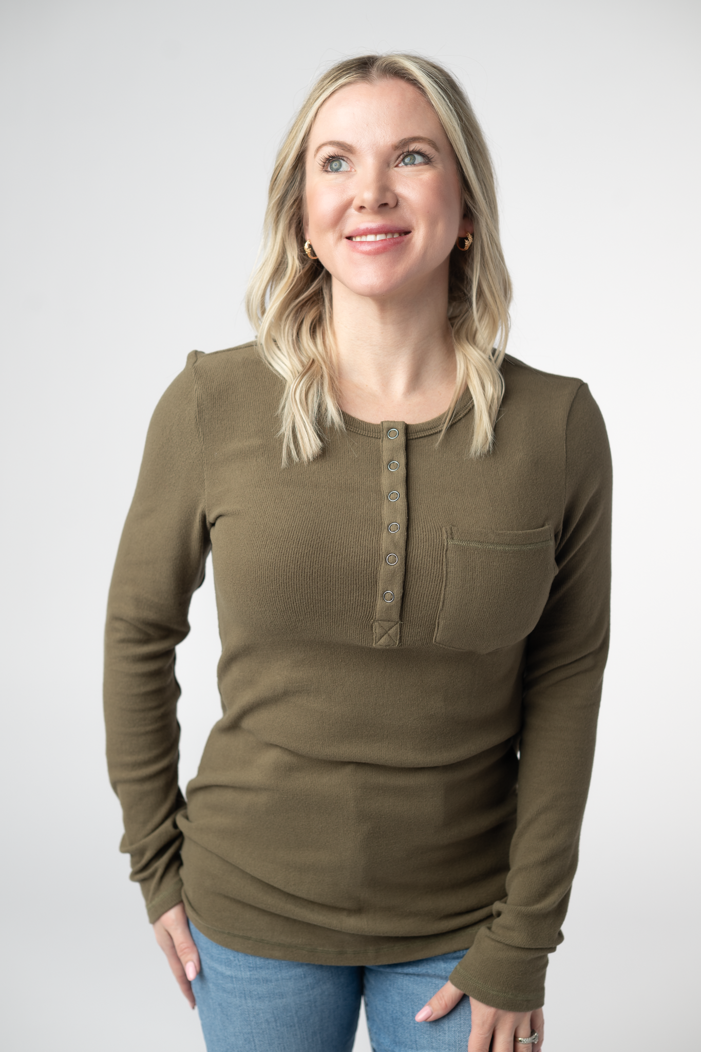 WAREHOUSE ONLY Georgia Long Sleeve Top - Olive
