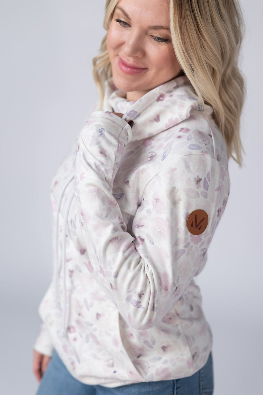 WAREHOUSE Soft Funnel Neck - Blush Floral