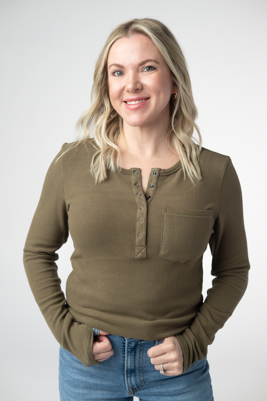 WAREHOUSE ONLY Georgia Long Sleeve Top - Olive