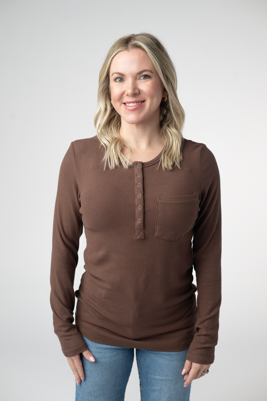 WAREHOUSE ONLY Georgia Long Sleeve Top - Brown