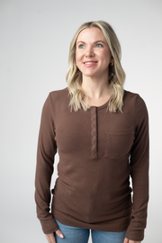 WAREHOUSE ONLY Georgia Long Sleeve Top - Brown