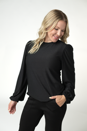 WAREHOUSE ONLY Miranda Dot Top - Black
