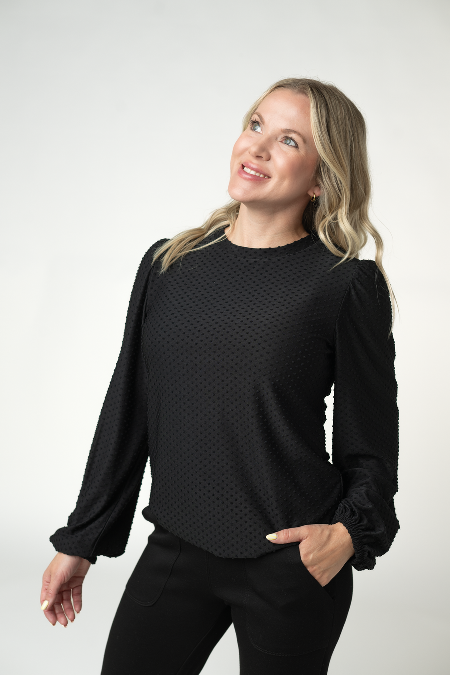 WAREHOUSE ONLY Miranda Dot Top - Black