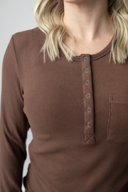 WAREHOUSE ONLY Georgia Long Sleeve Top - Brown