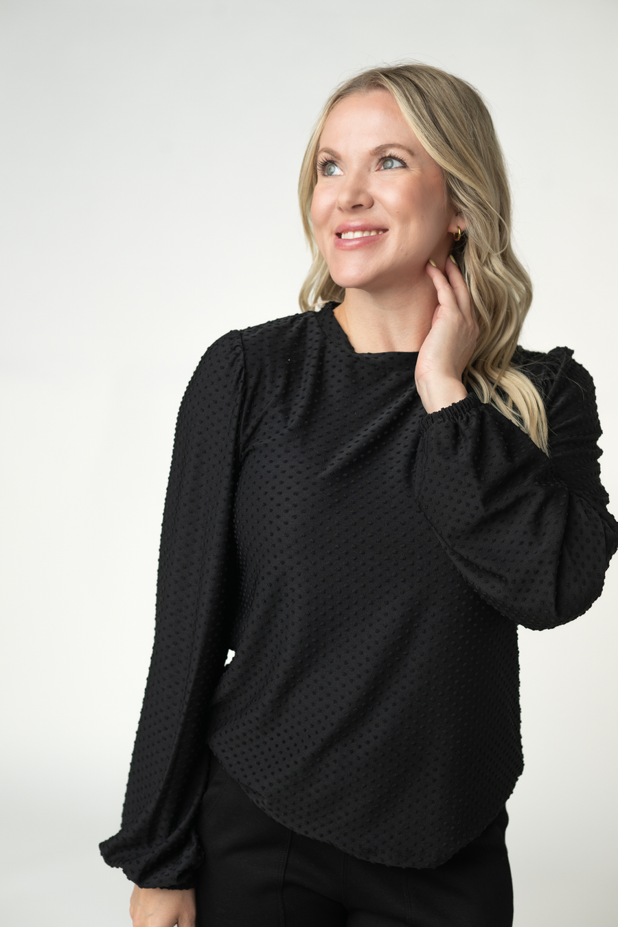 WAREHOUSE ONLY Miranda Dot Top - Black