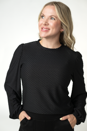 WAREHOUSE ONLY Miranda Dot Top - Black