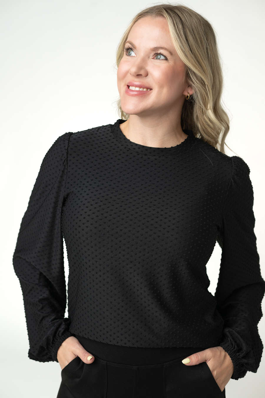 WAREHOUSE ONLY Miranda Dot Top - Black