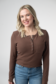 WAREHOUSE ONLY Georgia Long Sleeve Top - Brown