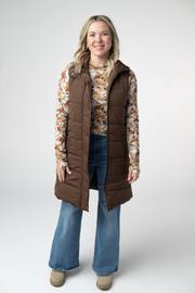 WAREHOUSE ONLY Harlow Long Vest - Brown