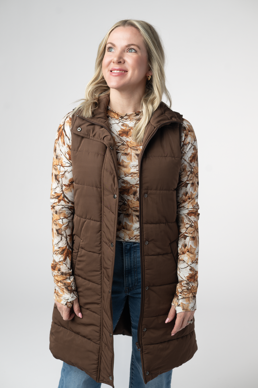 WAREHOUSE ONLY Harlow Long Vest - Brown