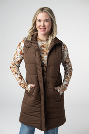 WAREHOUSE ONLY Harlow Long Vest - Brown