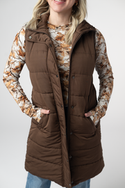 WAREHOUSE ONLY Harlow Long Vest - Brown