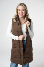 WAREHOUSE ONLY Harlow Long Vest - Brown
