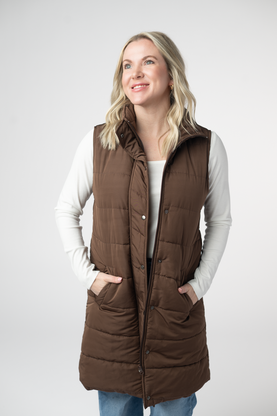 WAREHOUSE ONLY Harlow Long Vest - Brown