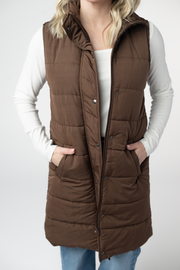 WAREHOUSE ONLY Harlow Long Vest - Brown
