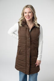 WAREHOUSE ONLY Harlow Long Vest - Brown