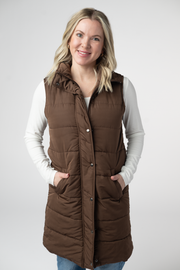 WAREHOUSE ONLY Harlow Long Vest - Brown