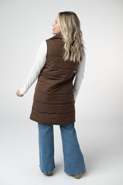 WAREHOUSE ONLY Harlow Long Vest - Brown
