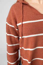 WAREHOUSE ONLY Maddie Striped Hoodie - Pumpkin Spice