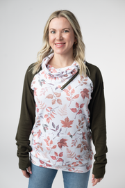 WAREHOUSE ONLY Classic Zoey ZipCowl Sweatshirt - Autumn Leaves and Olive
