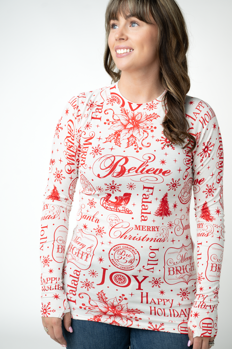 WAREHOUSE ONLY Blair Long Sleeve Top - Merry & Bright