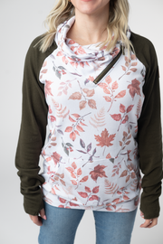 WAREHOUSE ONLY Classic Zoey ZipCowl Sweatshirt - Autumn Leaves and Olive